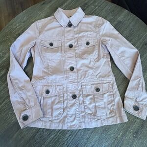Eddie Bauer Cargo Utility Jacket Womens XS Dusty Rose Cotton‎